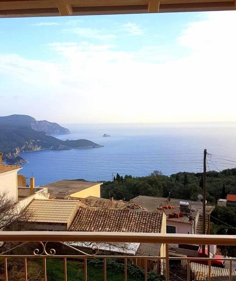 Traditional Panoramic Sea View House Lákones Exterior foto