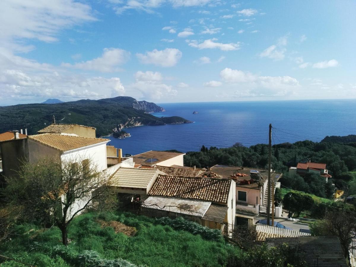 Traditional Panoramic Sea View House Lákones Exterior foto