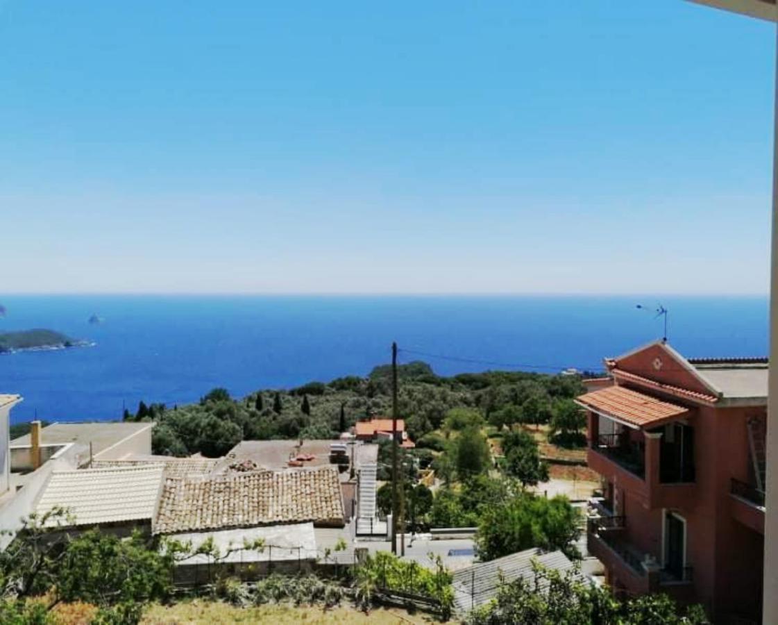 Traditional Panoramic Sea View House Lákones Exterior foto