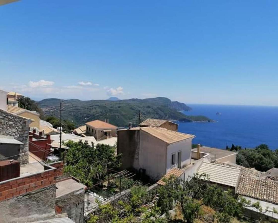 Traditional Panoramic Sea View House Lákones Exterior foto