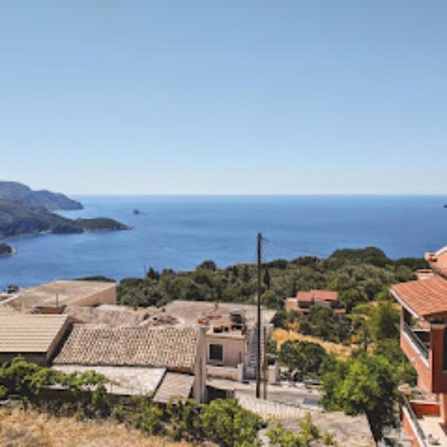 Traditional Panoramic Sea View House Lákones Exterior foto